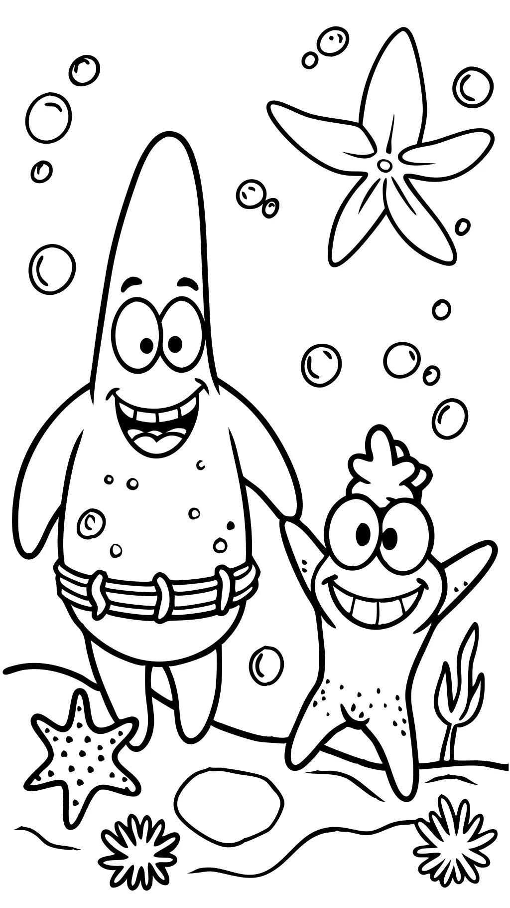 Páginas para colorear de Patrick y Bob Esponja